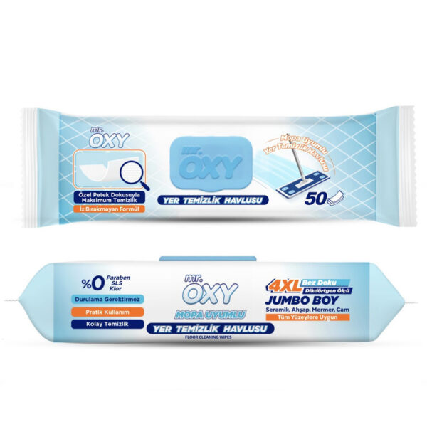 دستمال مرطوب مخصوص طی مستر اوکسی Mr.Oxy بسته 50 عددی