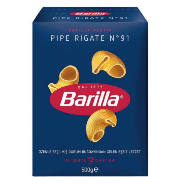 ماکارونی حلزونی باریلا Barilla مدل Pipe Rigate N°91 حجم 500 گرم