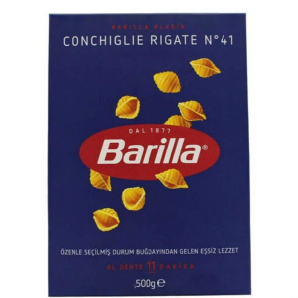 ماکارونی صدفی باریلا Barilla مدل Rigate N°41 حجم 500 گرم