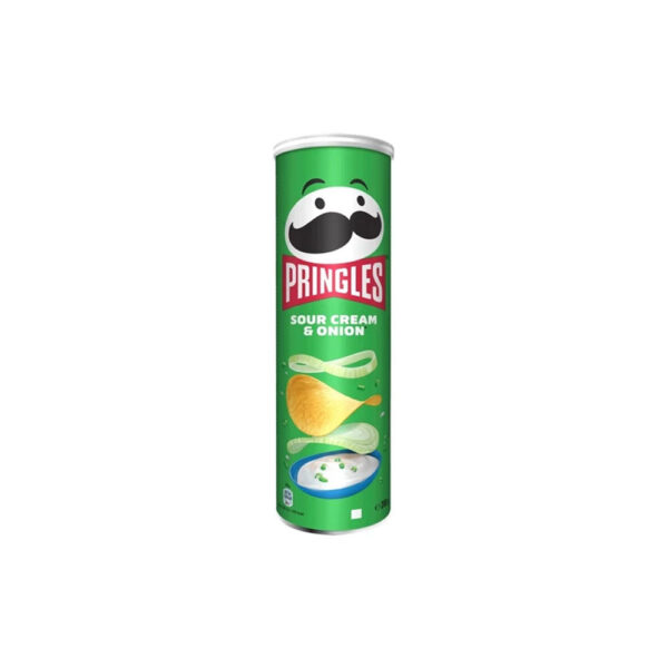 چیپس پرینگلز pringles با طعم پیاز جعفری 165 گرم